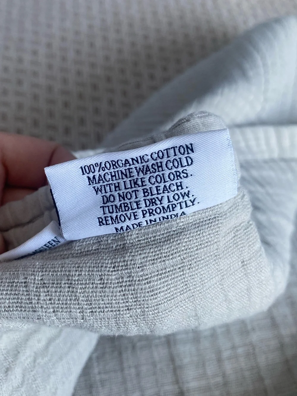 NWOT Organic Ribbed Cotton Coverlet Set in Light Grey
